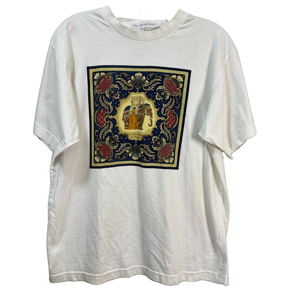 Jim Thompson Elephant Graphic T-Shirt Men's Sz S Crew Neck Short Sleeve